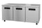 Refrigerator, Three Section Undercounter, Stainless Doors with Lock