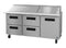 Refrigerator, Three Section Mega Top Prep Table, Drawer/Door Combo