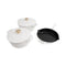 5-Piece Enameled Cast Iron Cookware Set in White Matte