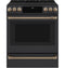 Front Control Induction Knobs And Handles - Brushed Bronze