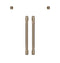 2 French-door Handles; - Brushed Bronze