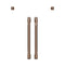 2 French-door Handles; - Brushed Copper