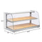 40 in. Glass Countertop Dry Bakery Display Case with Two Shelves and Bamboo Trays