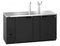 Refrigerator, Two Section, Black Vinyl Back Bar Direct Draw, Solid Doors