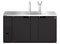 Refrigerator, Two Section, Black Vinyl Back Bar Direct Draw, Solid Doors