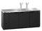 Refrigerator, Three Section, Black Vinyl Back Bar Direct Draw, Solid Doors