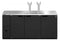 Refrigerator, Three Section, Black Vinyl Back Bar Direct Draw, Solid Doors