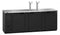 Refrigerator, Three Section, Black Vinyl Back Bar Direct Draw, Solid Doors