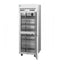 Refrigerator and Freezer, Single Section Dual Temp Upright, Half Stainless Doors with Lock