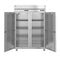 Refrigerator and Freezer, Two Section Dual Temp Upright, Full Stainless Doors with Lock