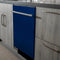 24 In. Top Control Dishwasher In Blue Gloss And Modern Style Handle, 52dba