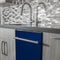 24 In. Top Control Dishwasher In Blue Gloss And Modern Style Handle, 52dba