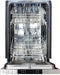 18 in. Compact Top Control Built-In Dishwasher with Stainless Steel Tub and Traditional Style Handle, 52dBa