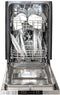 18 in. Compact Top Control Built-In Dishwasher with Stainless Steel Tub and Traditional Style Handle, 52dBa