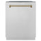 Autograph Edition 24 In. Monument Series 3rd Rack Top Touch Control Tall Tub Dishwasher In Stainless Steel With Champagne Bronze Handle, 45dba