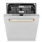 Autograph Edition 24 In. Monument Series 3rd Rack Top Touch Control Tall Tub Dishwasher In Stainless Steel With Polished Gold Handle, 45dba