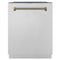 Autograph Edition 24 In. Monument Series 3rd Rack Top Touch Control Tall Tub Dishwasher In Stainless Steel With Champagne Bronze Helix Handle, 45dba