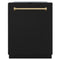 Autograph Edition 24 In. Monument Series 3rd Rack Top Touch Control Tall Tub Dishwasher In Black Matte With Champagne Bronze Handle, 45dba