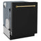 Autograph Edition 24 In. Monument Series 3rd Rack Top Touch Control Tall Tub Dishwasher In Black Matte With Polished Gold Handle, 45dba