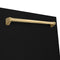 Autograph Edition 24 In. Monument Series 3rd Rack Top Touch Control Tall Tub Dishwasher In Black Matte With Polished Gold Handle, 45dba