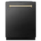 Autograph Edition 24 In. Monument Series 3rd Rack Top Touch Control Tall Tub Dishwasher In Black Stainless Steel With Polished Gold Handle, 45dba