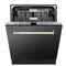 Autograph Edition 24 In. Monument Series 3rd Rack Top Touch Control Tall Tub Dishwasher In Black Stainless Steel With Polished Gold Handle, 45dba