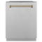 Autograph Edition 24 In. Monument Series 3rd Rack Top Touch Control Tall Tub Dishwasher With Satin Stainless Steel Panel And Champagne Bronze Handle, 45dba