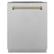 Autograph Edition 24 In. Monument Series 3rd Rack Top Touch Control Tall Tub Dishwasher With Satin Stainless Steel Panel And Champagne Bronze Handle, 45dba