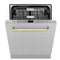 Autograph Edition 24 In. Monument Series 3rd Rack Top Touch Control Tall Tub Dishwasher With Satin Stainless Steel Panel And Polished Gold Handle, 45dba