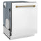 Autograph Edition 24 In. Monument Series 3rd Rack Top Touch Control Tall Tub Dishwasher In White Matte With Champagne Bronze Accent Handle, 45dba