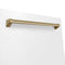 Autograph Edition 24 In. Monument Series 3rd Rack Top Touch Control Tall Tub Dishwasher In White Matte With Champagne Bronze Accent Handle, 45dba