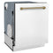 Autograph Edition 24 In. Monument Series 3rd Rack Top Touch Control Tall Tub Dishwasher In White Matte With Champagne Bronze Accent Handle, 45dba
