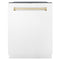 Autograph Edition 24 In. Monument Series 3rd Rack Top Touch Control Tall Tub Dishwasher In White Matte With Polished Gold Accent Handle, 45dba