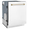Autograph Edition 24 In. Monument Series 3rd Rack Top Touch Control Tall Tub Dishwasher In White Matte With Polished Gold Accent Handle, 45dba