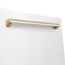 Autograph Edition 24 In. Monument Series 3rd Rack Top Touch Control Tall Tub Dishwasher In White Matte With Polished Gold Accent Handle, 45dba
