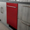 24 In. Top Control Dishwasher With Red Gloss Panel And Traditional Style Handle, 52dba