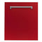 24 In. Top Control Dishwasher With Red Gloss Panel And Traditional Style Handle, 52dba