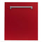 24 In. Top Control Dishwasher With Red Gloss Panel And Traditional Style Handle, 52dba