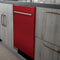 24 In. Top Control Dishwasher With Red Gloss Panel And Traditional Style Handle, 52dba