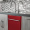 24 In. Top Control Dishwasher With Red Gloss Panel And Traditional Style Handle, 52dba