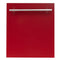 24 In. Top Control Dishwasher With Red Gloss Panel And Modern Style Handle, 52dba