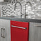 24 In. Top Control Dishwasher With Red Matte Panel And Traditional Style Handle, 52dba