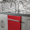 24 In. Top Control Dishwasher With Red Matte Panel And Modern Style Handle, 52dba