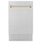 Autograph Edition 18 In. Compact 3rd Rack Top Control Dishwasher In Stainless Steel With Champagne Bronze Handle, 51dba