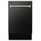 Autograph Edition 18 In. Compact 3rd Rack Top Control Dishwasher In Stainless Steel With Polished Gold Handle, 51dba