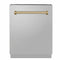 Autograph Edition 24 In. Tallac Series 3rd Rack Top Control Built-in Tall Tub Dishwasher In Stainless Steel With Champagne Bronze Handle, 51dba