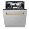 Autograph Edition 24 In. Tallac Series 3rd Rack Top Control Built-in Tall Tub Dishwasher In Stainless Steel With Champagne Bronze Handle, 51dba