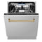 Autograph Edition 24 In. Tallac Series 3rd Rack Top Control Built-in Tall Tub Dishwasher In Stainless Steel With Champagne Bronze Handle, 51dba