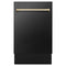 Autograph Edition 18 In. Compact 3rd Rack Top Control Dishwasher In Black Stainless Steel With Polished Gold Accent Handle, 51dba
