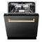 Autograph Edition 24 In. Tallac Series 3rd Rack Top Control Built-in Tall Tub Dishwasher In Black Stainless Steel With Champagne Bronze Handle, 51dba
